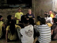 Ann Jenkins teaches a goup of teenagers at one of the churches in Maracaibo.