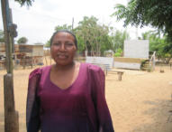 This is Pastora Rosa. She is a Wayuu pastor in Santa Cruz de Mara and the dirt lot behind her is where her church meets.