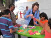 Tonia & Sandra do crafts with the kids in the Children's Home.