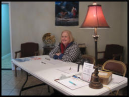 One of our wonderful volunteers is ready to check people in at Life Baptist.