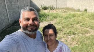 Juan and Marie at the newly aquired property.